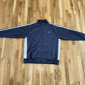 Track Jacket J. America Men's Size XXL Vintage Full Zip Stripe Sleeve Gray White